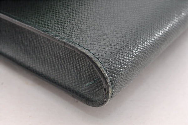 Auth Louis Vuitton Taiga Volga Document case Clutch Bag Green M30204 LV 6053I