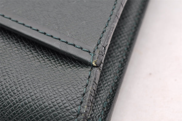 Auth Louis Vuitton Taiga Volga Document case Clutch Bag Green M30204 LV 6053I