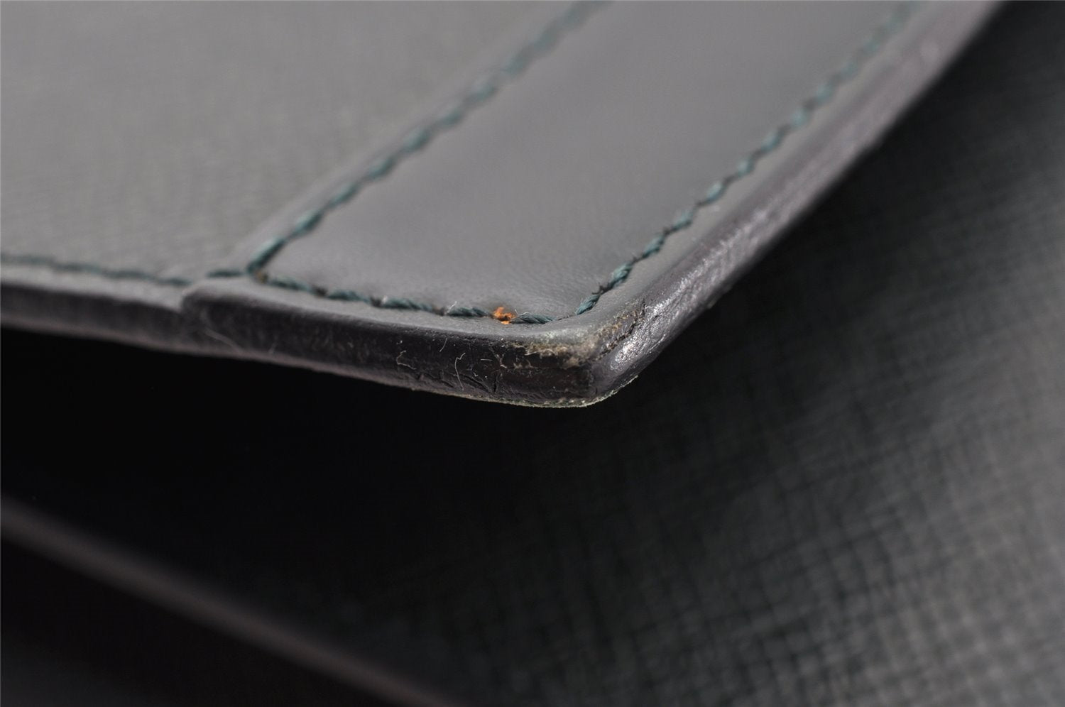 Auth Louis Vuitton Taiga Volga Document case Clutch Bag Green M30204 LV 6053I