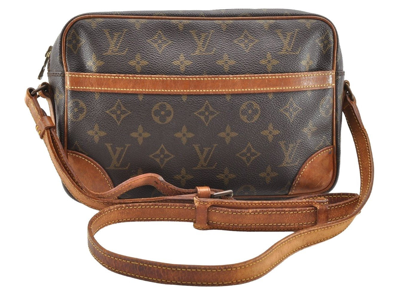 Authentic Louis Vuitton Monogram Trocadero 27 Shoulder Cross Bag M51274 LV 6054I