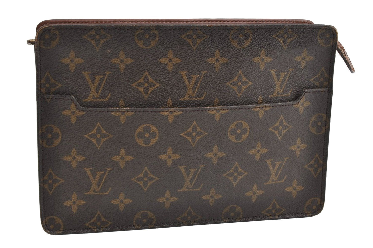 Authentic Louis Vuitton Monogram Pochette Homme Clutch Hand Bag M51795 LV 6055I