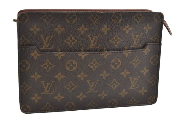 Authentic Louis Vuitton Monogram Pochette Homme Clutch Hand Bag M51795 LV 6055I