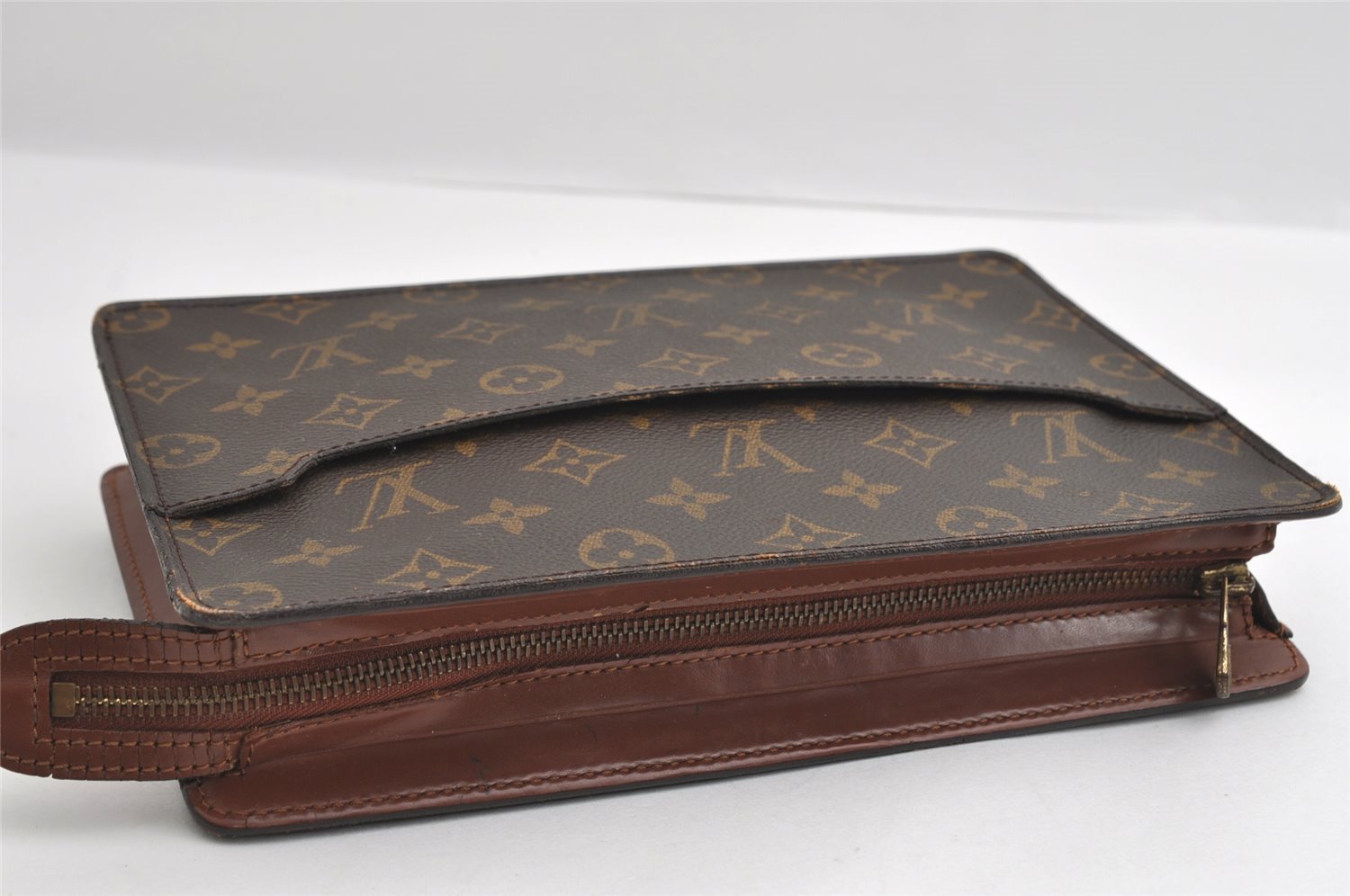 Authentic Louis Vuitton Monogram Pochette Homme Clutch Hand Bag M51795 LV 6055I