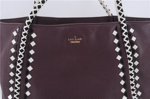 Authentic kate spade Leather Shoulder Tote Bag Purple 6059D