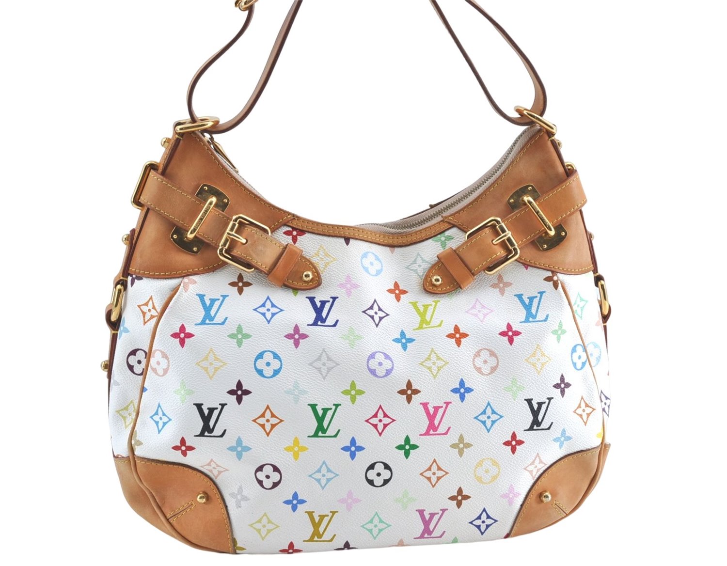 Auth Louis Vuitton Monogram Multicolor Greta Shoulder Bag White M40195 LV 6060B