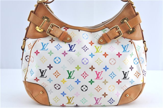 Auth Louis Vuitton Monogram Multicolor Greta Shoulder Bag White M40195 LV 6060B