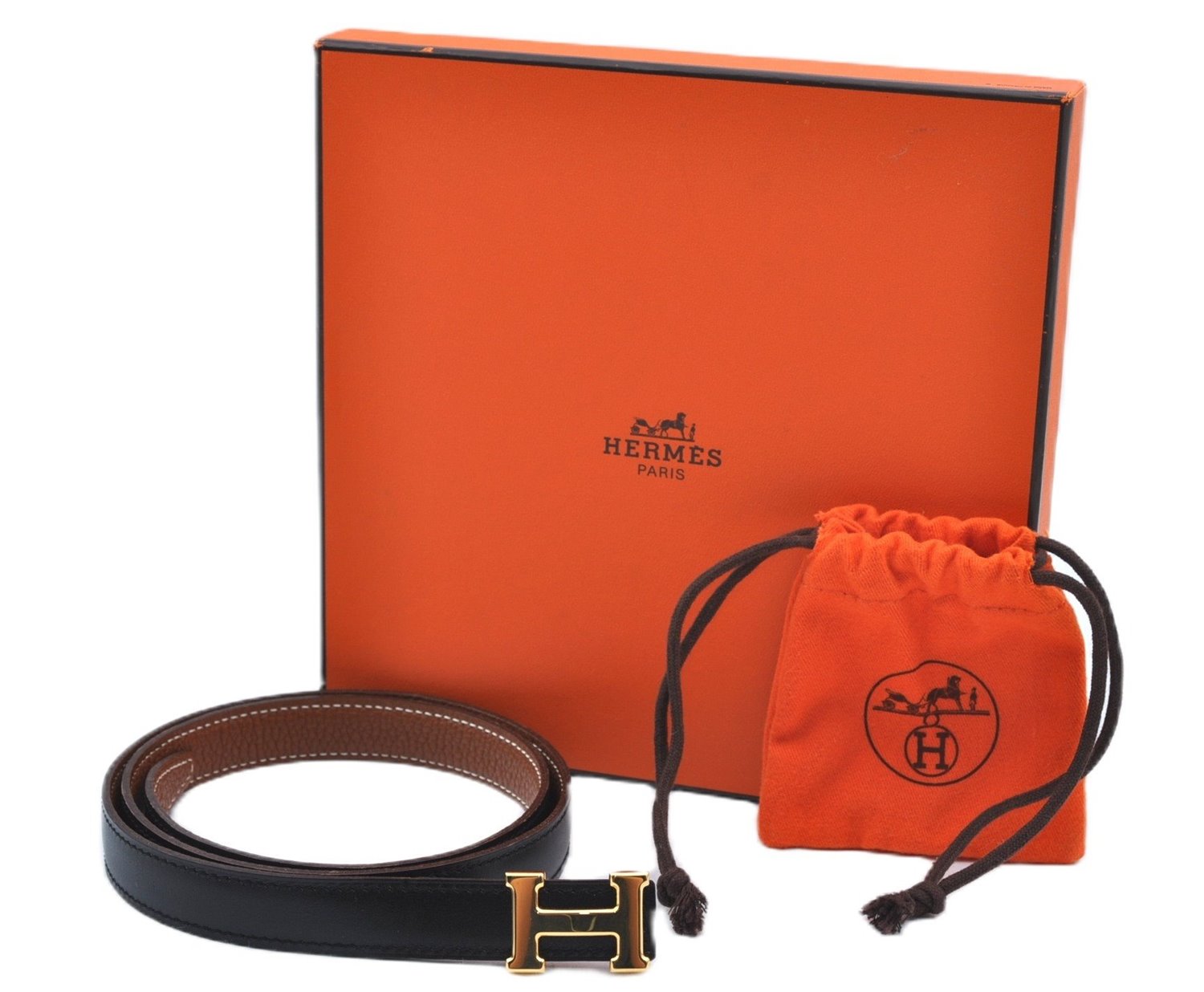 Authentic HERMES Constance Leather Belt Size 75cm 29.5-33.5