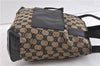 Authentic GUCCI Shoulder Hand Bag Purse GG Canvas Leather 0190402 Black 6063C