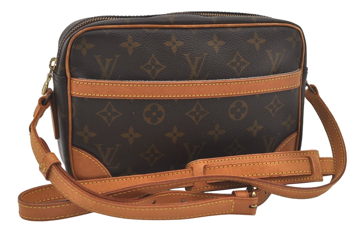 Authentic Louis Vuitton Monogram Trocadero 23 Shoulder Cross Bag M51276 LV 6068I