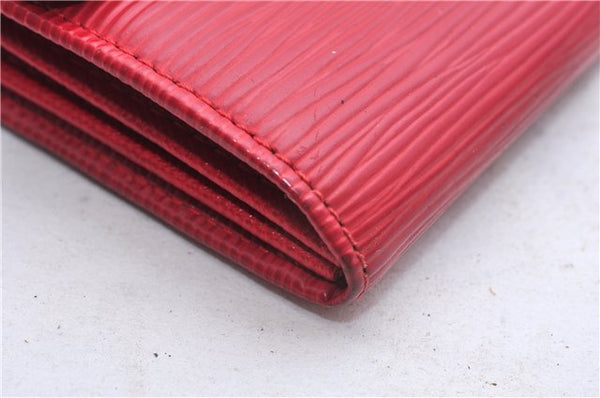 Authentic Louis Vuitton Epi Pochette Porte Monnaie Credit Wallet Red LV 6073E