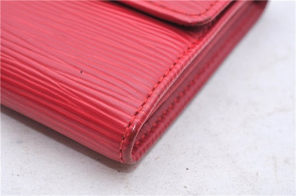 Authentic Louis Vuitton Epi Pochette Porte Monnaie Credit Wallet Red LV 6073E