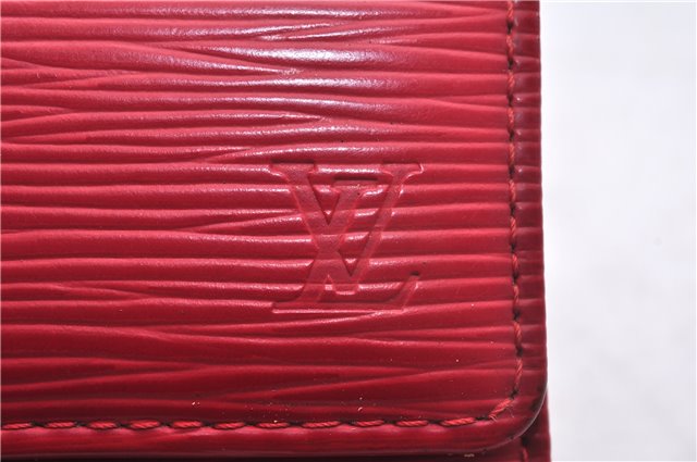 Authentic Louis Vuitton Epi Pochette Porte Monnaie Credit Wallet Red LV 6073E