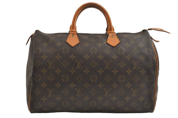 Authentic Louis Vuitton Monogram Speedy 35 Hand Boston Bag M41524 LV 6073I