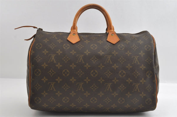 Authentic Louis Vuitton Monogram Speedy 35 Hand Boston Bag M41524 LV 6073I