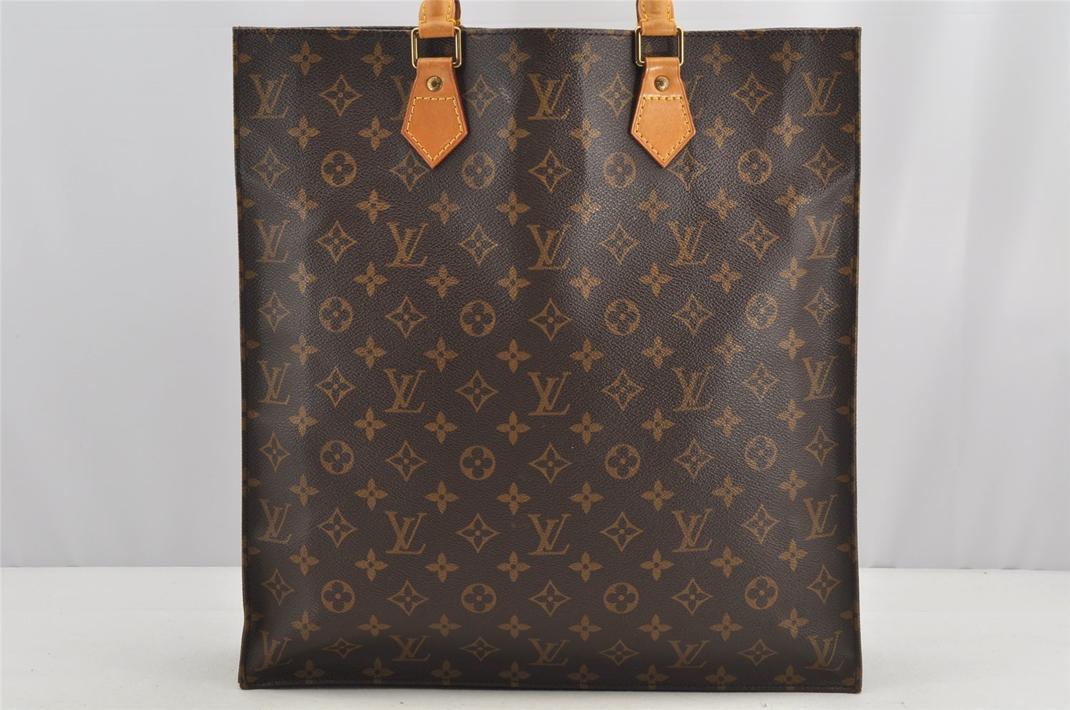 Authentic Louis Vuitton Monogram Sac Plat Hand Tote Bag M51140 LV Junk 6074I