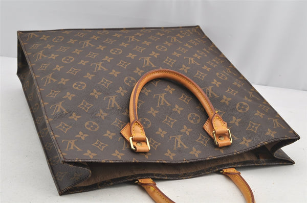 Authentic Louis Vuitton Monogram Sac Plat Hand Tote Bag M51140 LV Junk 6074I