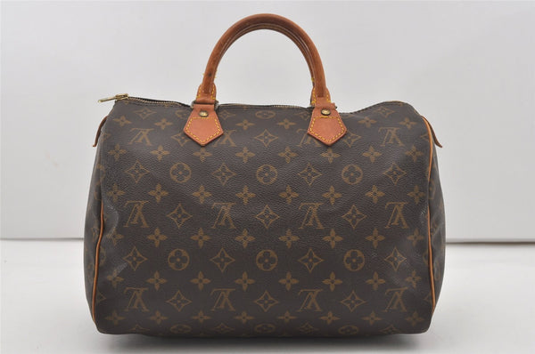 Authentic Louis Vuitton Monogram Speedy 30 Hand Boston Bag M41526 LV 6075I