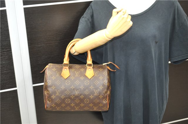 Authentic LOUIS VUITTON Monogram Speedy 25 Hand Bag Purse M41528 LV 6076C