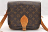 Authentic Louis Vuitton Monogram Cartouchiere MM M51253 Shoulder Cross Bag 6077I