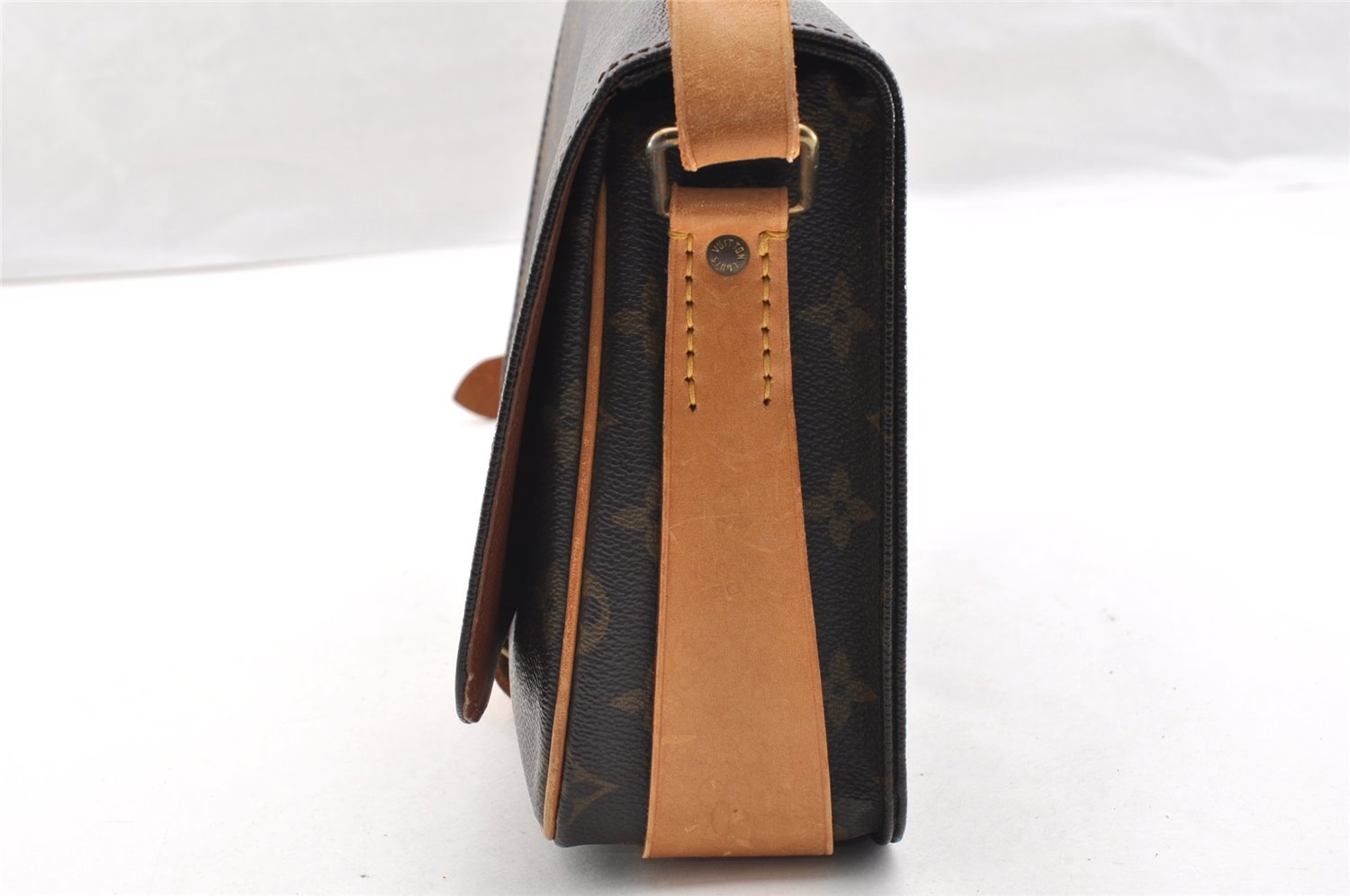 Authentic Louis Vuitton Monogram Cartouchiere MM M51253 Shoulder Cross Bag 6077I
