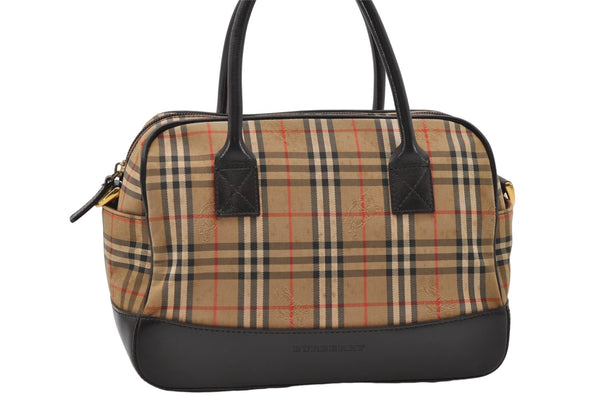 Authentic BURBERRY Nova Check Canvas Leather 2way Shoulder Hand Bag Beige 6078D