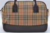 Authentic BURBERRY Nova Check Canvas Leather 2way Shoulder Hand Bag Beige 6078D