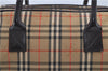 Authentic BURBERRY Nova Check Canvas Leather 2way Shoulder Hand Bag Beige 6078D