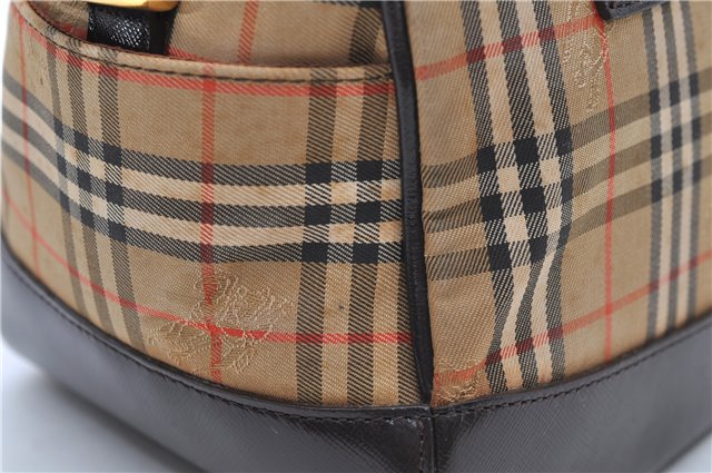 Authentic BURBERRY Nova Check Canvas Leather 2way Shoulder Hand Bag Beige 6078D