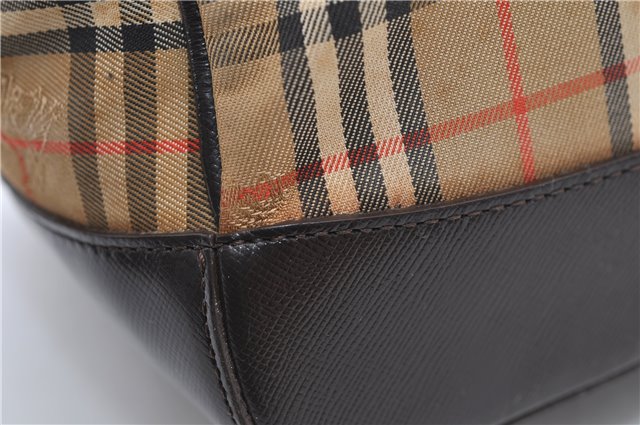 Authentic BURBERRY Nova Check Canvas Leather 2way Shoulder Hand Bag Beige 6078D