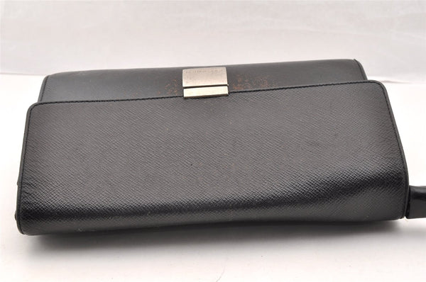 Authentic Louis Vuitton Taiga Selenga Clutch Hand Bag Black M30782 LV 6080I