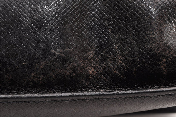 Authentic Louis Vuitton Taiga Selenga Clutch Hand Bag Black M30782 LV 6080I