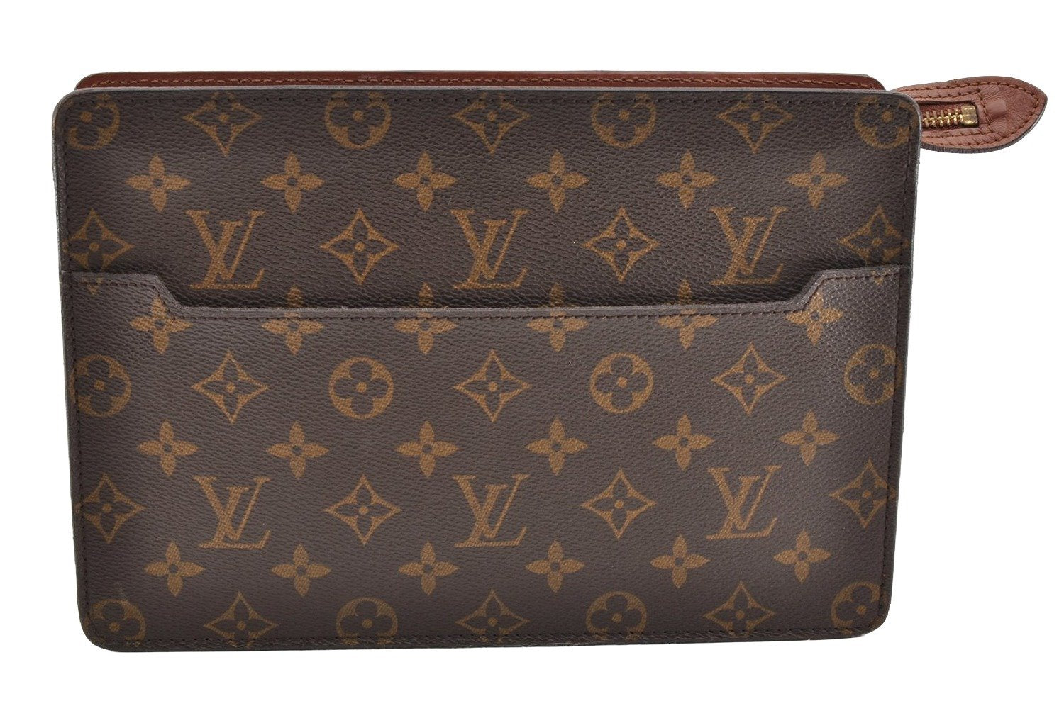 Authentic Louis Vuitton Monogram Pochette Homme Clutch Hand Bag M51795 LV 6082I