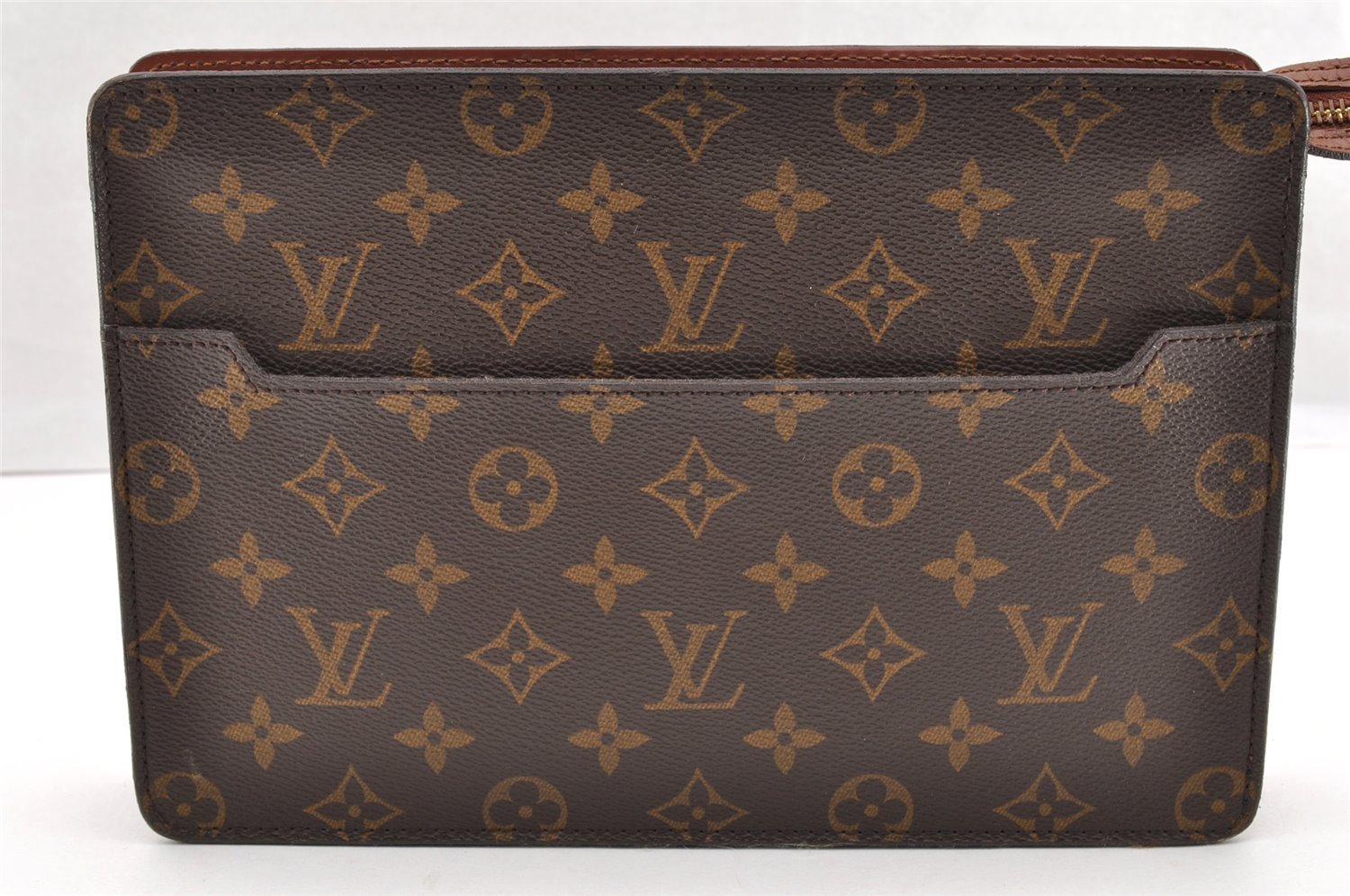 Authentic Louis Vuitton Monogram Pochette Homme Clutch Hand Bag M51795 LV 6082I