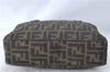Auth FENDI Zucca 2Way Shoulder Cross Body Hand Bag Nylon Leather Brown 6083A