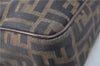 Auth FENDI Zucca 2Way Shoulder Cross Body Hand Bag Nylon Leather Brown 6083A