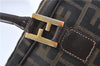 Auth FENDI Zucca 2Way Shoulder Cross Body Hand Bag Nylon Leather Brown 6083A