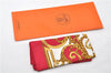 Authentic HERMES Carre 90 Scarf "LES TUILERIES" Silk Bordeaux Red PB 6084E