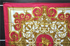 Authentic HERMES Carre 90 Scarf "LES TUILERIES" Silk Bordeaux Red PB 6084E