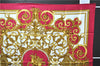 Authentic HERMES Carre 90 Scarf "LES TUILERIES" Silk Bordeaux Red PB 6084E