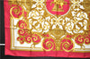 Authentic HERMES Carre 90 Scarf "LES TUILERIES" Silk Bordeaux Red PB 6084E