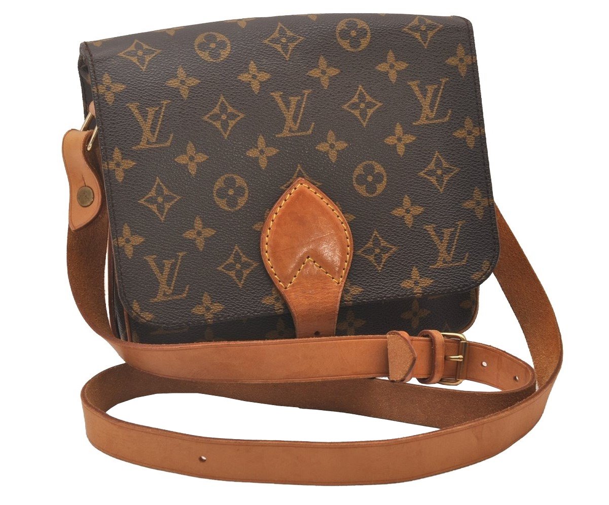 Authentic Louis Vuitton Monogram Cartouchiere MM M51253 Shoulder Cross Bag 6085I