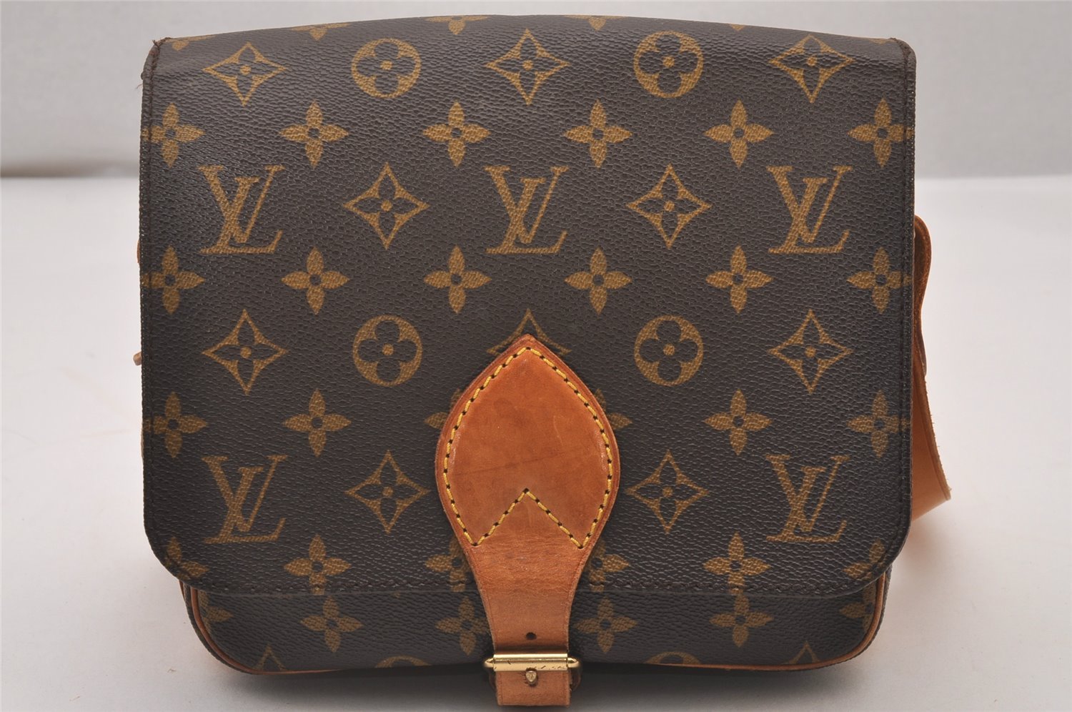 Authentic Louis Vuitton Monogram Cartouchiere MM M51253 Shoulder Cross Bag 6085I