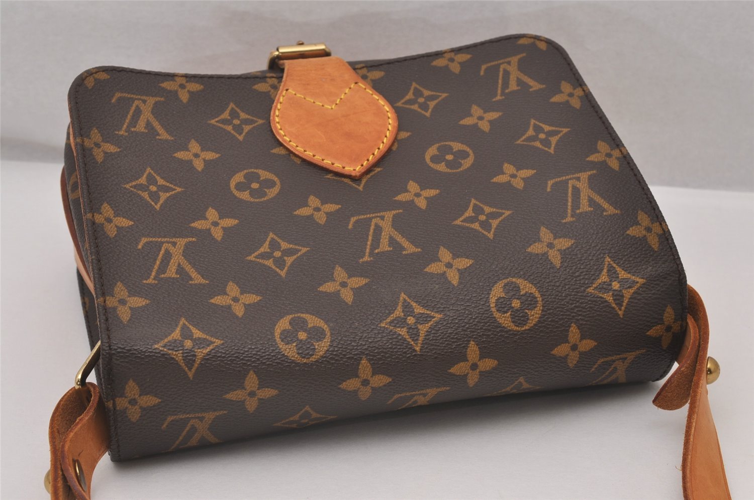 Authentic Louis Vuitton Monogram Cartouchiere MM M51253 Shoulder Cross Bag 6085I