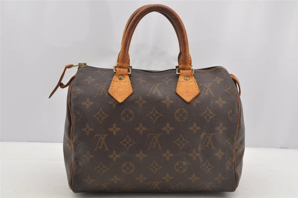 Authentic Louis Vuitton Monogram Speedy 25 Boston Hand Bag M41528 LV 6087I