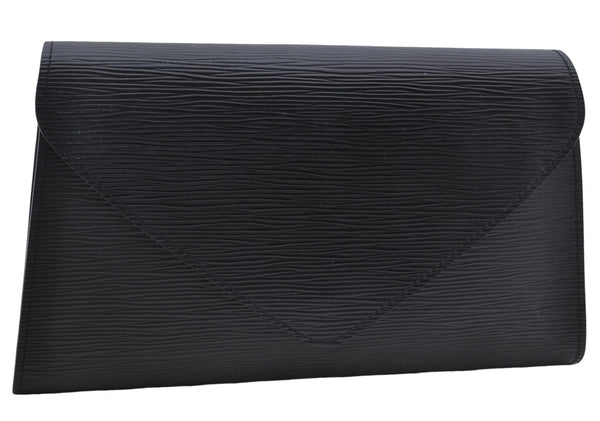 Authentic Louis Vuitton Epi Arts Deco Clutch Bag Black M52632 LV 6088D