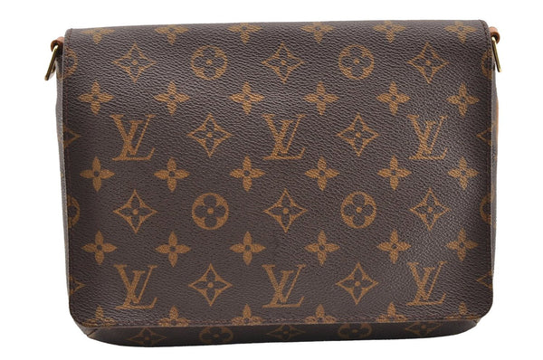 Authentic Louis Vuitton Monogram Musette Tango Shoulder Bag M51257 LV Junk 6088I