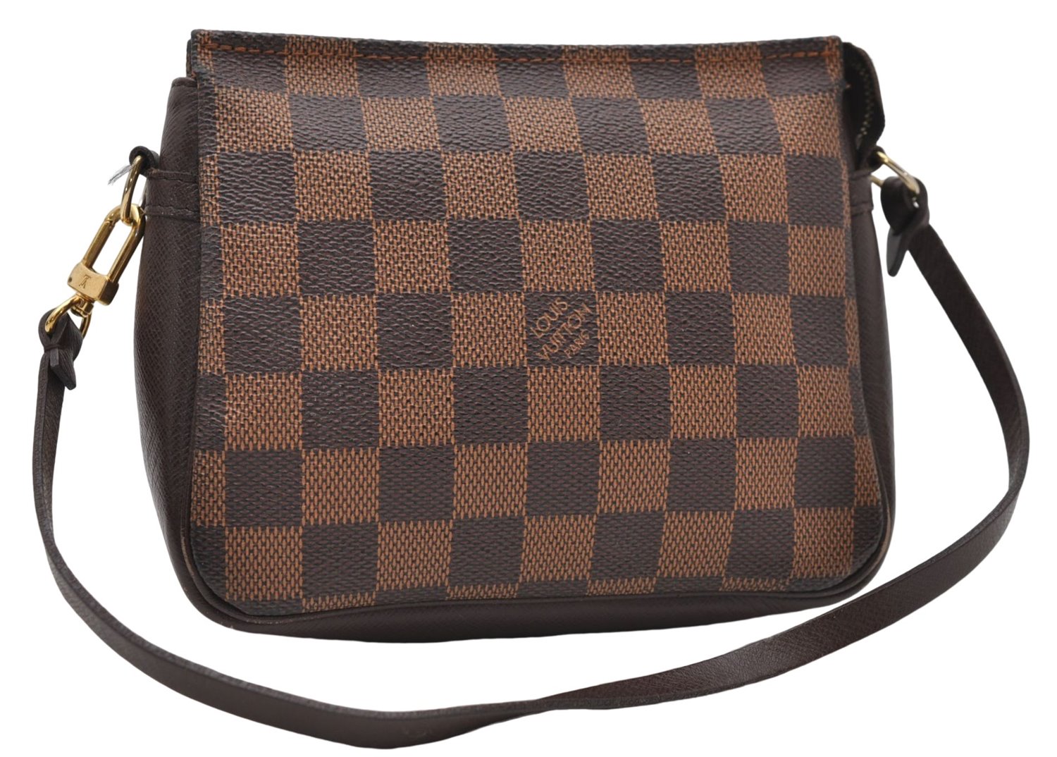 Authentic Louis Vuitton Damier Trousse Makeup Hand Bag Pouch N51982 LV 6090D