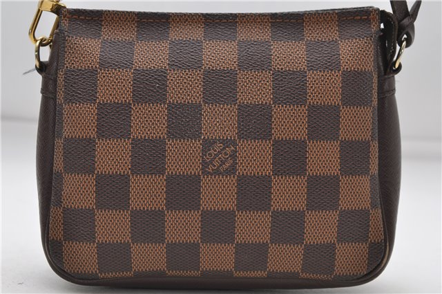 Authentic Louis Vuitton Damier Trousse Makeup Hand Bag Pouch N51982 LV 6090D