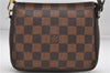 Authentic Louis Vuitton Damier Trousse Makeup Hand Bag Pouch N51982 LV 6090D