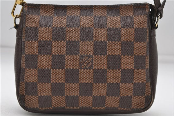 Authentic Louis Vuitton Damier Trousse Makeup Hand Bag Pouch N51982 LV 6090D